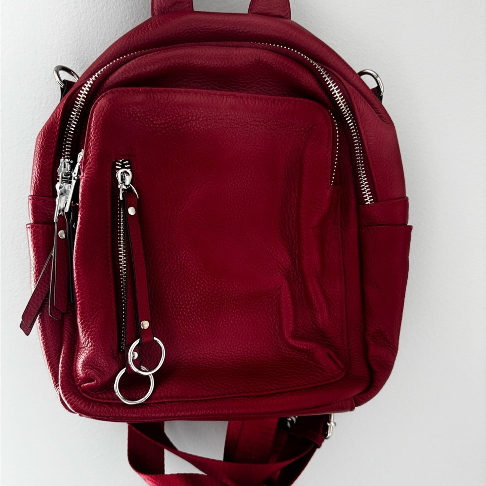 Red Leather Backpack